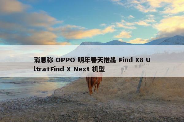 消息称 OPPO 明年春天推出 Find X8 Ultra+Find X Next 机型