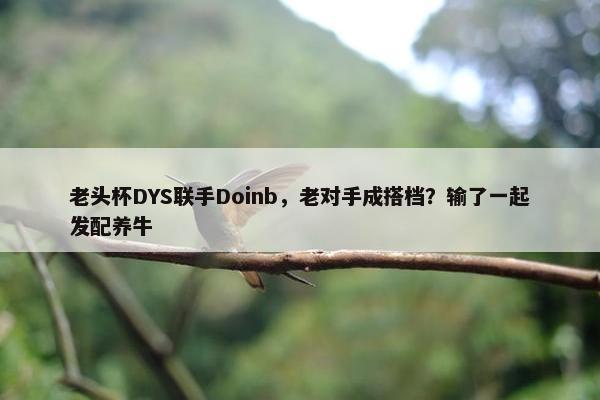 老头杯DYS联手Doinb，老对手成搭档？输了一起发配养牛