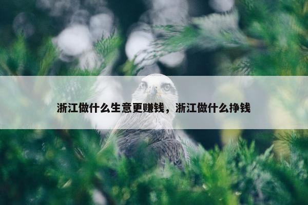 浙江做什么生意更赚钱，浙江做什么挣钱