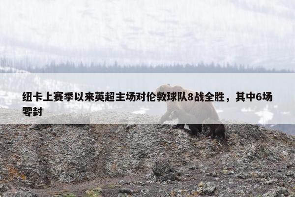 纽卡上赛季以来英超主场对伦敦球队8战全胜，其中6场零封