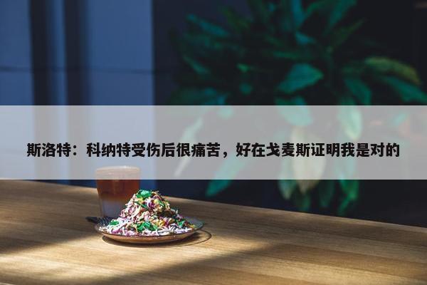 斯洛特：科纳特受伤后很痛苦，好在戈麦斯证明我是对的