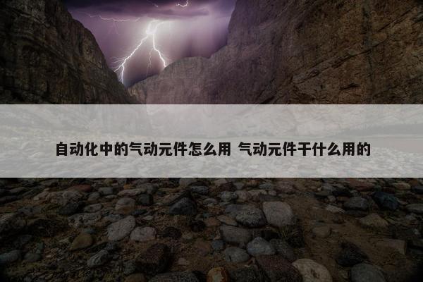 自动化中的气动元件怎么用 气动元件干什么用的