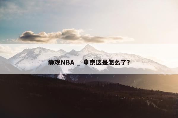 静观NBA _ 申京这是怎么了？