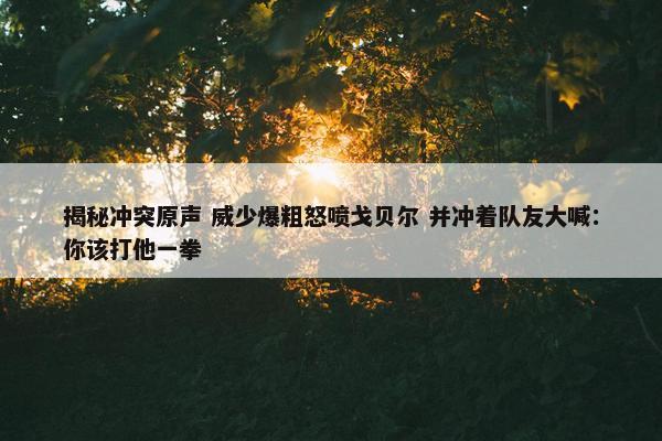 揭秘冲突原声 威少爆粗怒喷戈贝尔 并冲着队友大喊：你该打他一拳