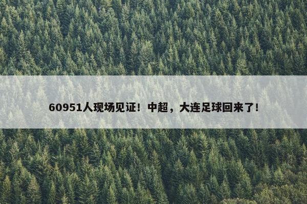 60951人现场见证！中超，大连足球回来了！