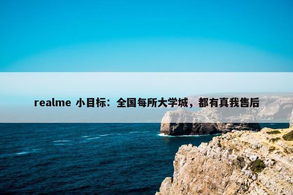 realme 小目标：全国每所大学城，都有真我售后