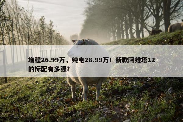 增程26.99万，纯电28.99万！新款阿维塔12的标配有多强？