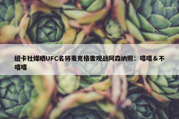 纽卡社媒晒UFC名将麦克格雷观战阿森纳照：嘻嘻＆不嘻嘻