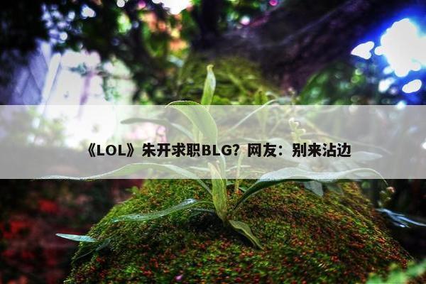 《LOL》朱开求职BLG？网友：别来沾边