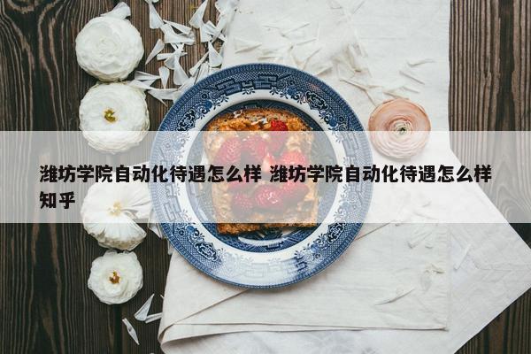 潍坊学院自动化待遇怎么样 潍坊学院自动化待遇怎么样知乎