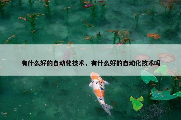 有什么好的自动化技术，有什么好的自动化技术吗