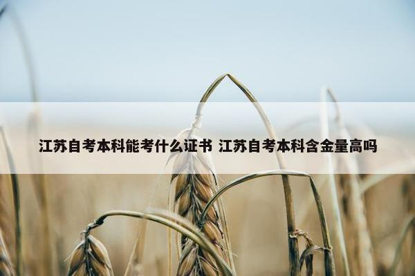 江苏自考本科能考什么证书 江苏自考本科含金量高吗