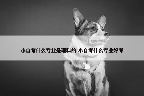 小自考什么专业是理科的 小自考什么专业好考