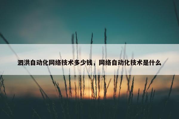 泗洪自动化网络技术多少钱，网络自动化技术是什么