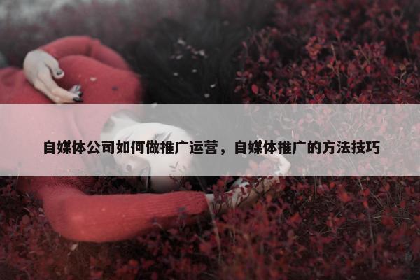 自媒体公司如何做推广运营，自媒体推广的方法技巧