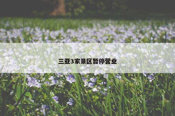 三亚3家景区暂停营业