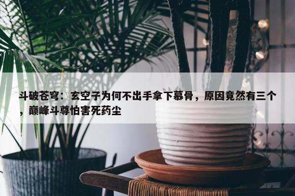 斗破苍穹：玄空子为何不出手拿下慕骨，原因竟然有三个，巅峰斗尊怕害死药尘