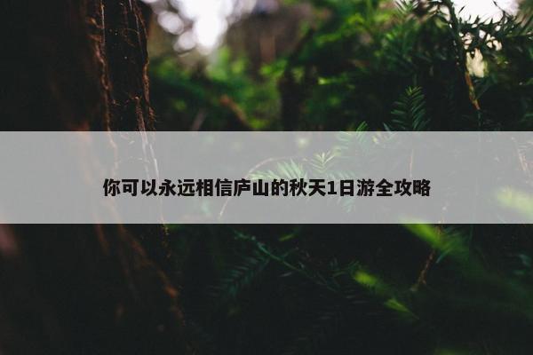 你可以永远相信庐山的秋天1日游全攻略