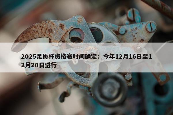 2025足协杯资格赛时间确定：今年12月16日至12月20日进行