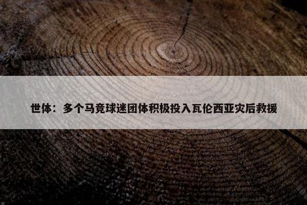 世体：多个马竞球迷团体积极投入瓦伦西亚灾后救援