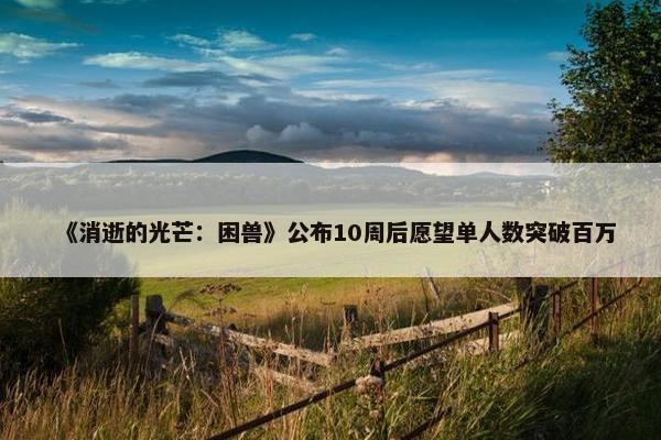 《消逝的光芒：困兽》公布10周后愿望单人数突破百万