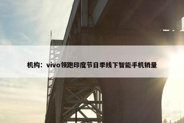 机构：vivo领跑印度节日季线下智能手机销量