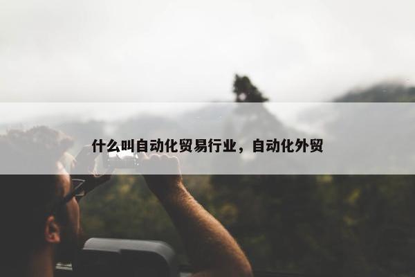 什么叫自动化贸易行业，自动化外贸