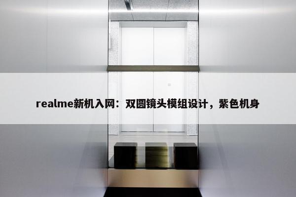 realme新机入网：双圆镜头模组设计，紫色机身