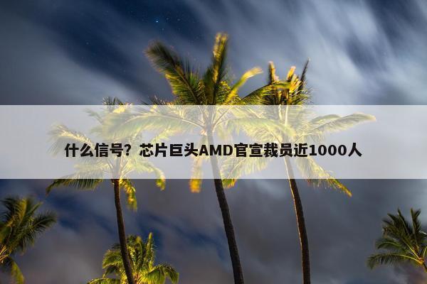 什么信号？芯片巨头AMD官宣裁员近1000人