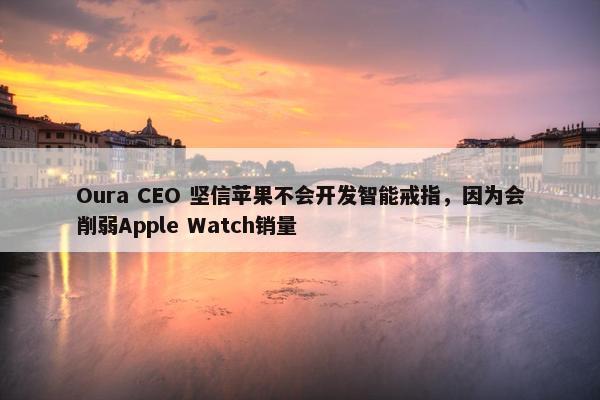 Oura CEO 坚信苹果不会开发智能戒指，因为会削弱Apple Watch销量