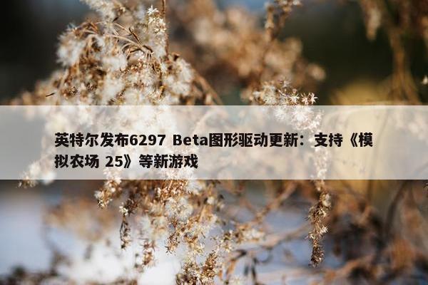 英特尔发布6297 Beta图形驱动更新：支持《模拟农场 25》等新游戏