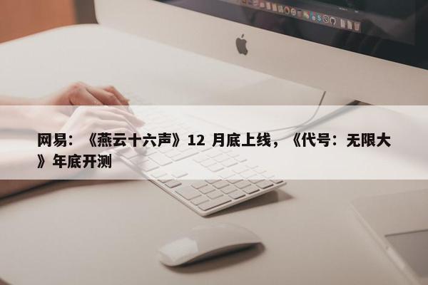 网易：《燕云十六声》12 月底上线，《代号：无限大》年底开测