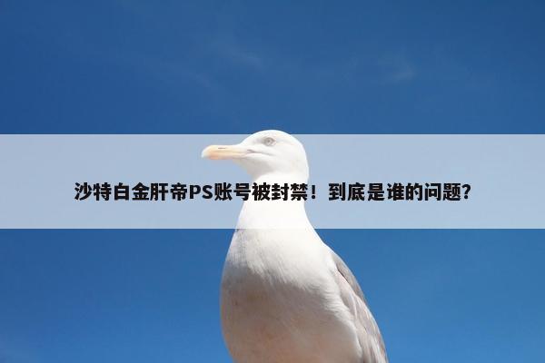 沙特白金肝帝PS账号被封禁！到底是谁的问题？