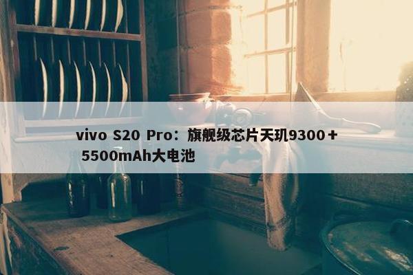 vivo S20 Pro：旗舰级芯片天玑9300＋ 5500mAh大电池