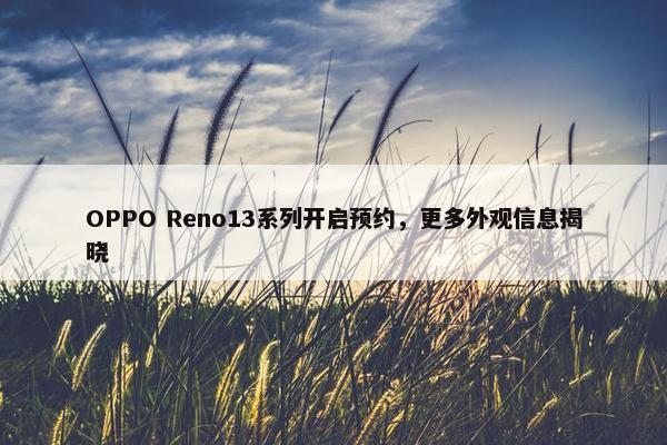 OPPO Reno13系列开启预约，更多外观信息揭晓