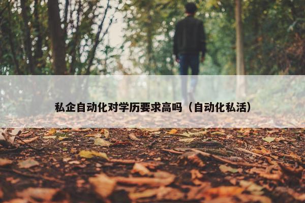 私企自动化对学历要求高吗（自动化私活）