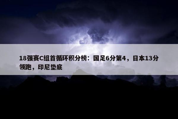 18强赛C组首循环积分榜：国足6分第4，日本13分领跑，印尼垫底