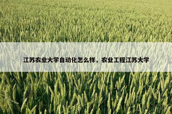 江苏农业大学自动化怎么样，农业工程江苏大学