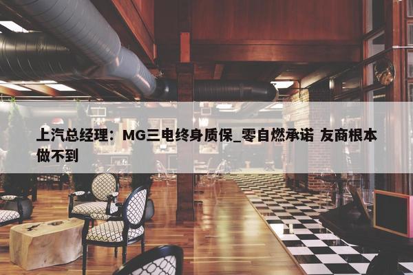 上汽总经理：MG三电终身质保_零自燃承诺 友商根本做不到