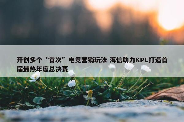 开创多个“首次”电竞营销玩法 海信助力KPL打造首届最热年度总决赛