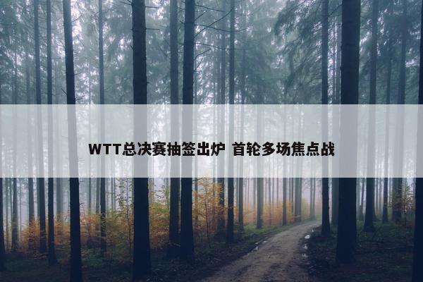 WTT总决赛抽签出炉 首轮多场焦点战