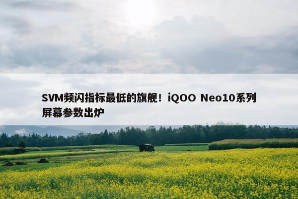 SVM频闪指标最低的旗舰！iQOO Neo10系列屏幕参数出炉