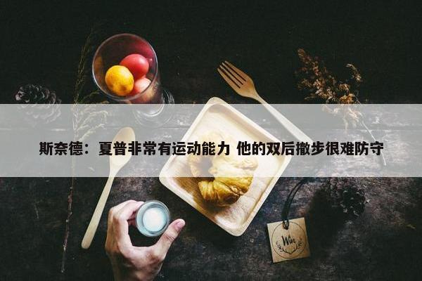 斯奈德：夏普非常有运动能力 他的双后撤步很难防守