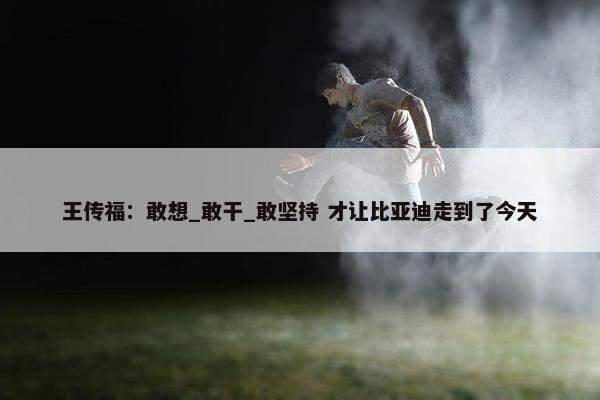 王传福：敢想_敢干_敢坚持 才让比亚迪走到了今天