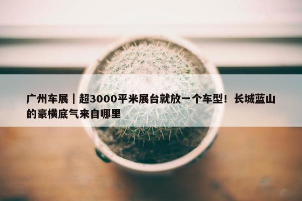 广州车展｜超3000平米展台就放一个车型！长城蓝山的豪横底气来自哪里