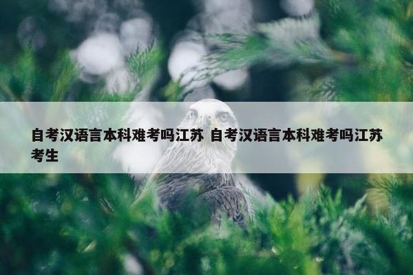 自考汉语言本科难考吗江苏 自考汉语言本科难考吗江苏考生