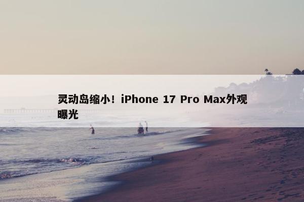 灵动岛缩小！iPhone 17 Pro Max外观曝光