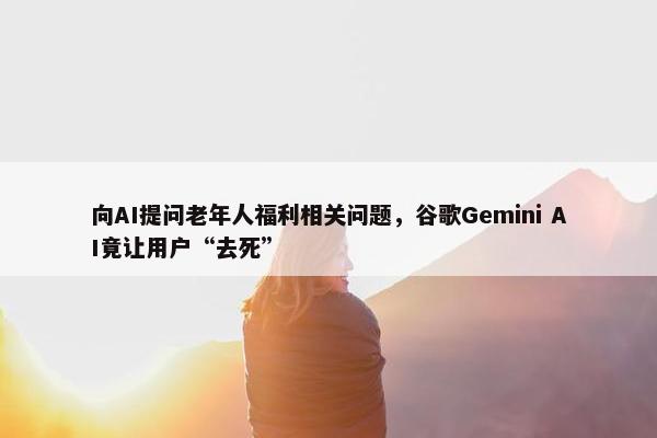 向AI提问老年人福利相关问题，谷歌Gemini AI竟让用户“去死”