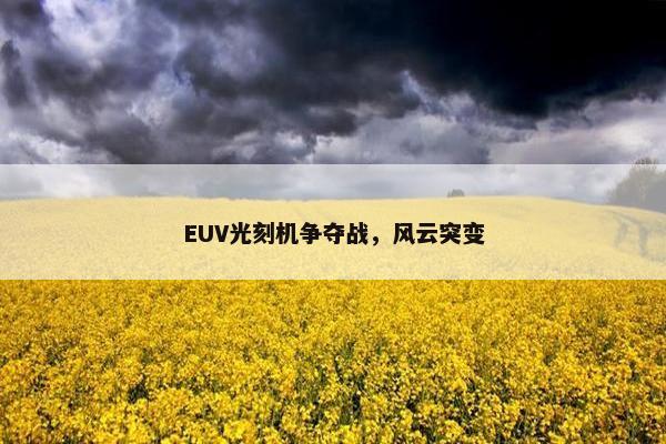 EUV光刻机争夺战，风云突变