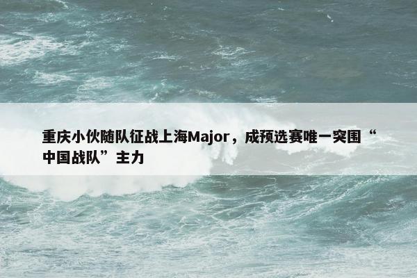 重庆小伙随队征战上海Major，成预选赛唯一突围“中国战队”主力